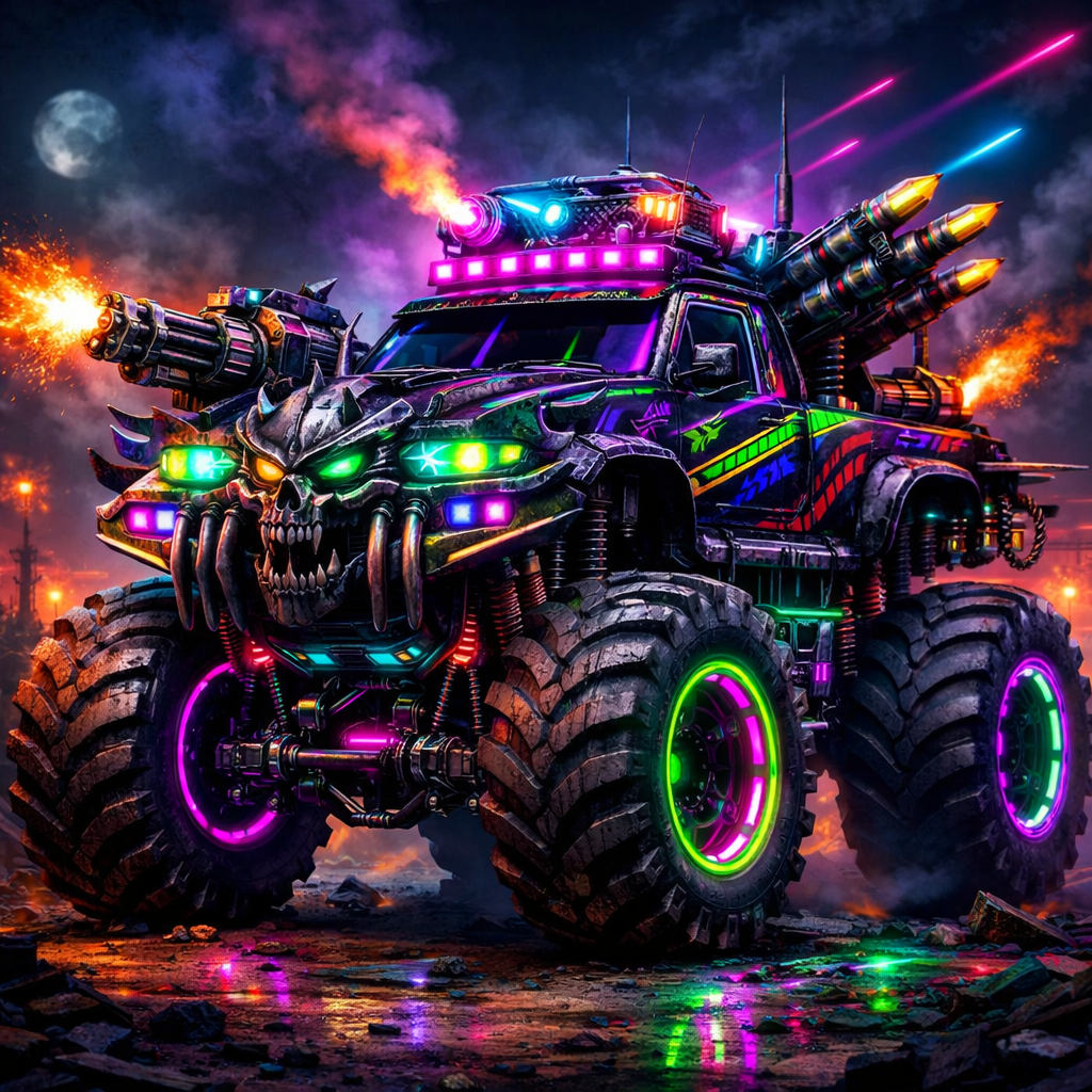 creating images with a six year old – monster truck edition